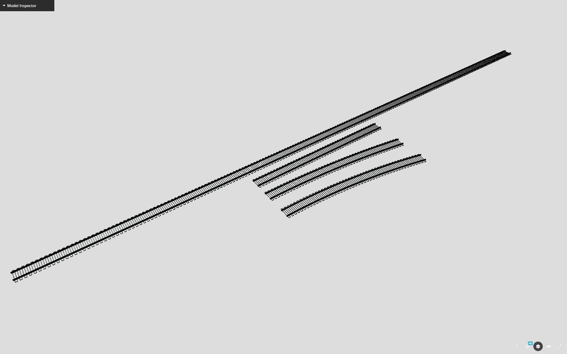 Railroad Tracks Straight And Curved Tileable Low-poly 3D model_4