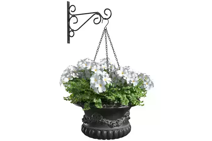Hanging basket flowerpot rattan pot with flowers 