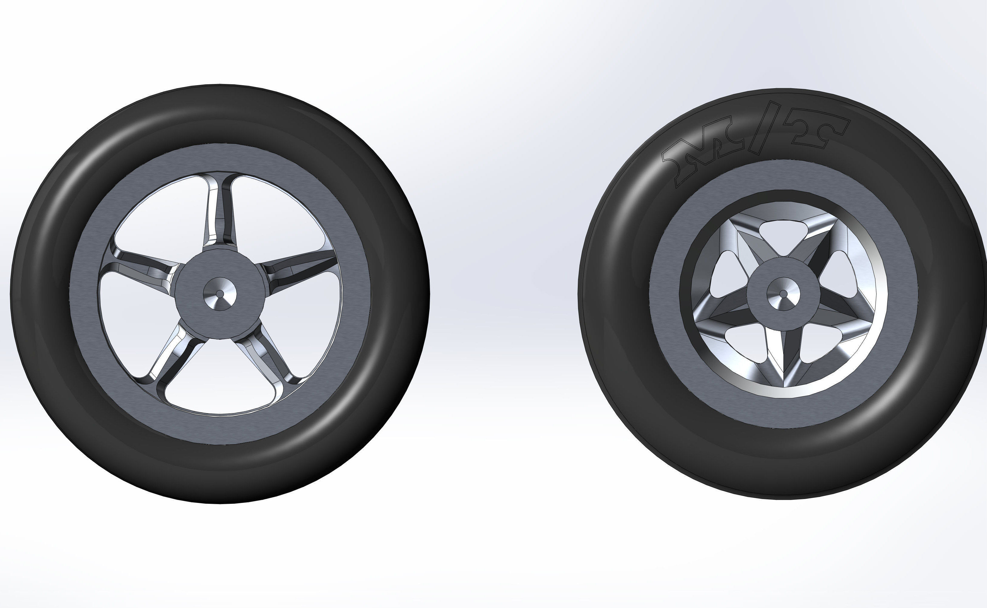 Set wheels KEIZER Full House for scale model of dragster 3D print model_3