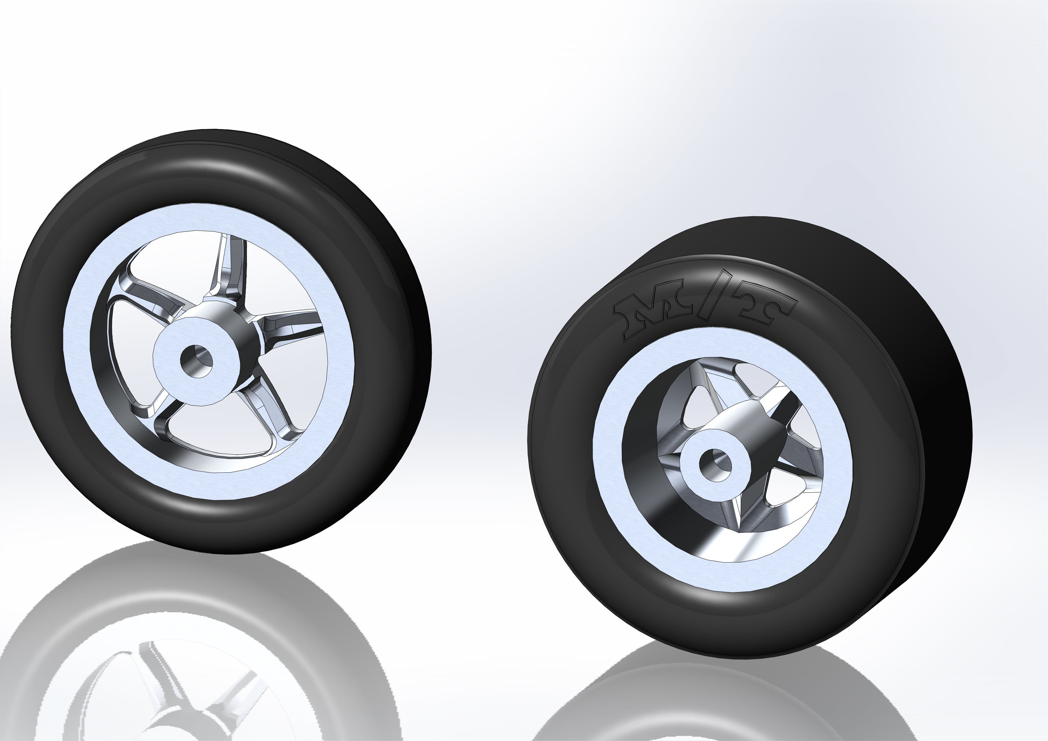 Set wheels KEIZER Full House for scale model of dragster 3D print model_4