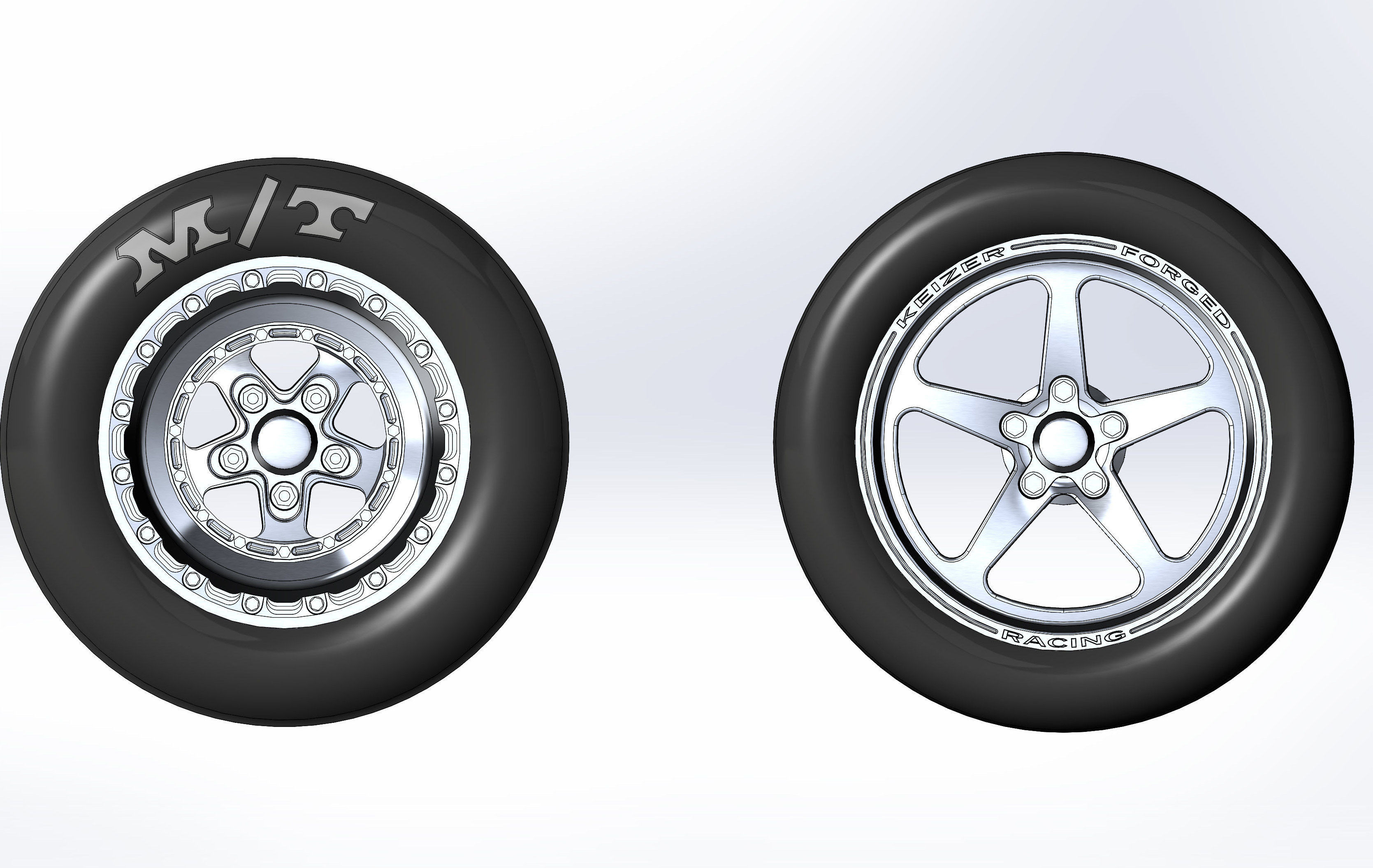 Set wheels KEIZER Full House for scale model of dragster 3D print model_2