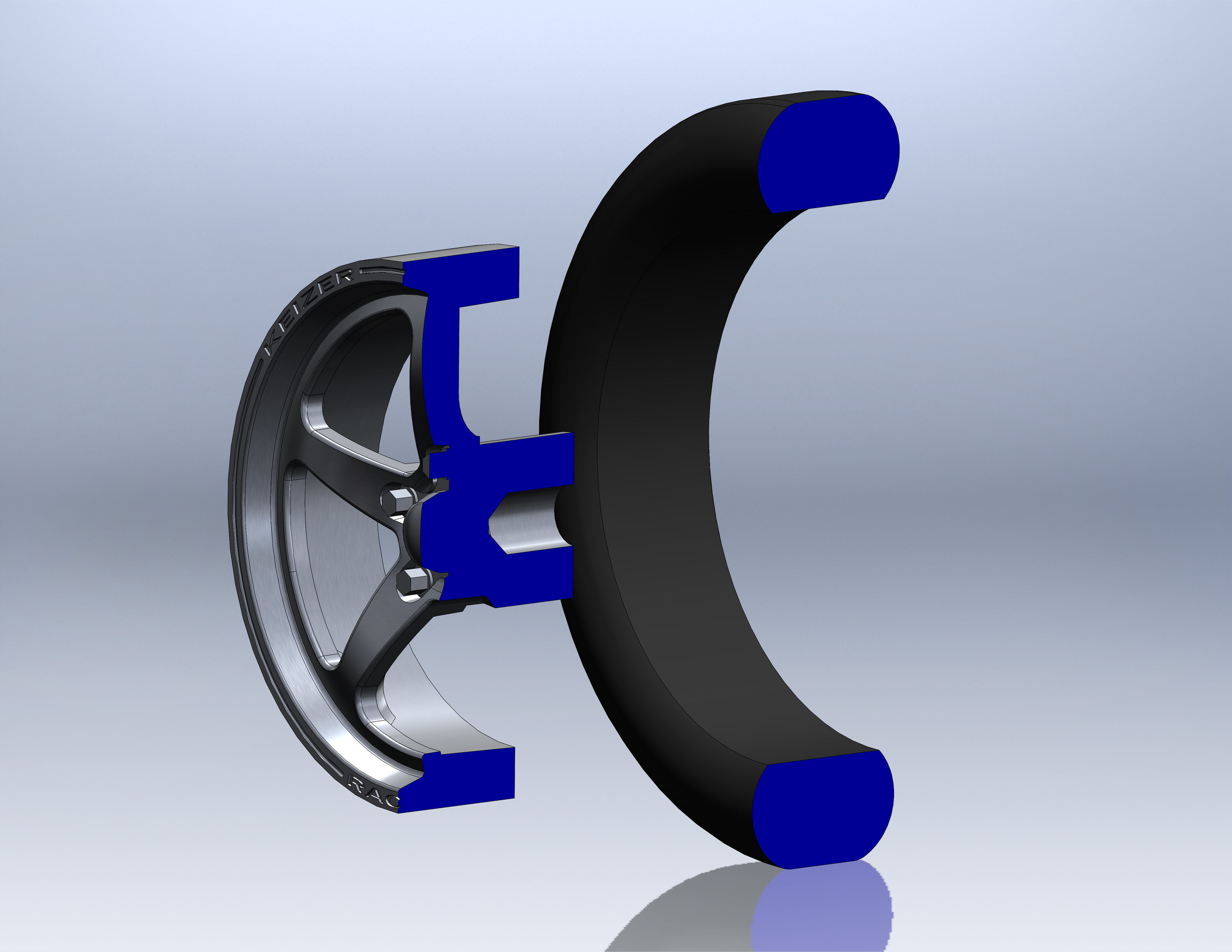 Set wheels KEIZER Full House for scale model of dragster 3D print model_6