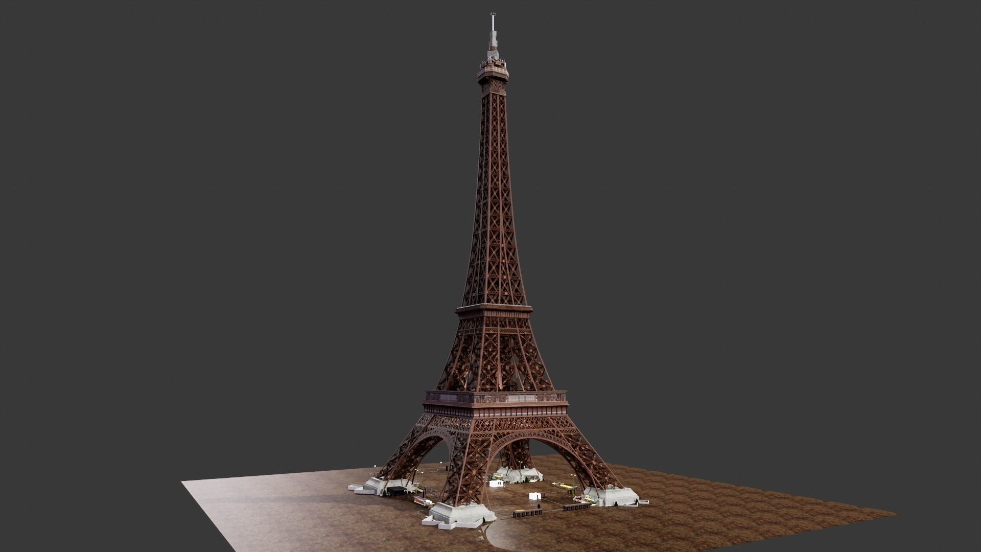 Eiffel Tower Low-poly 3D model_7