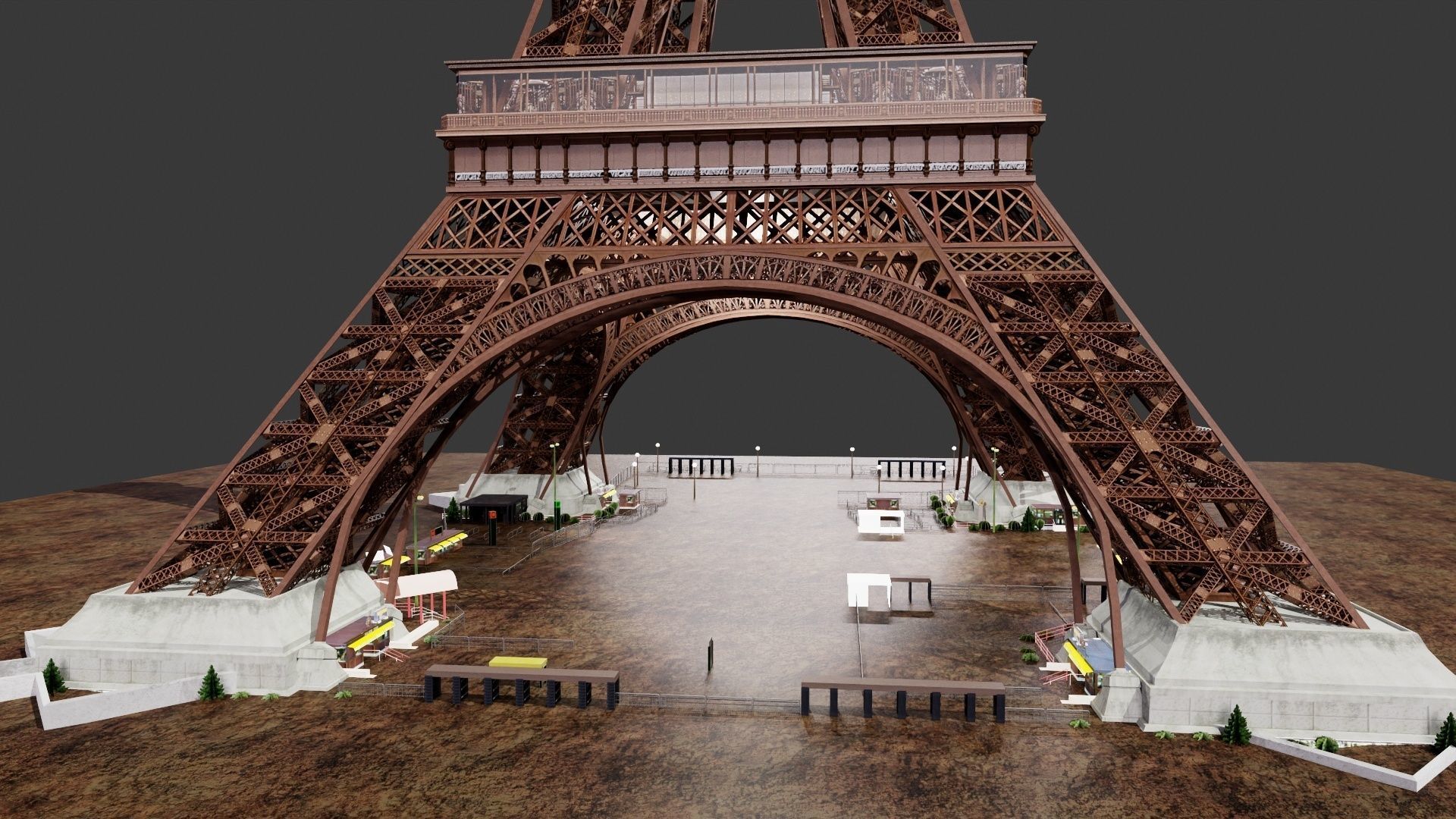 Eiffel Tower Low-poly 3D model_4