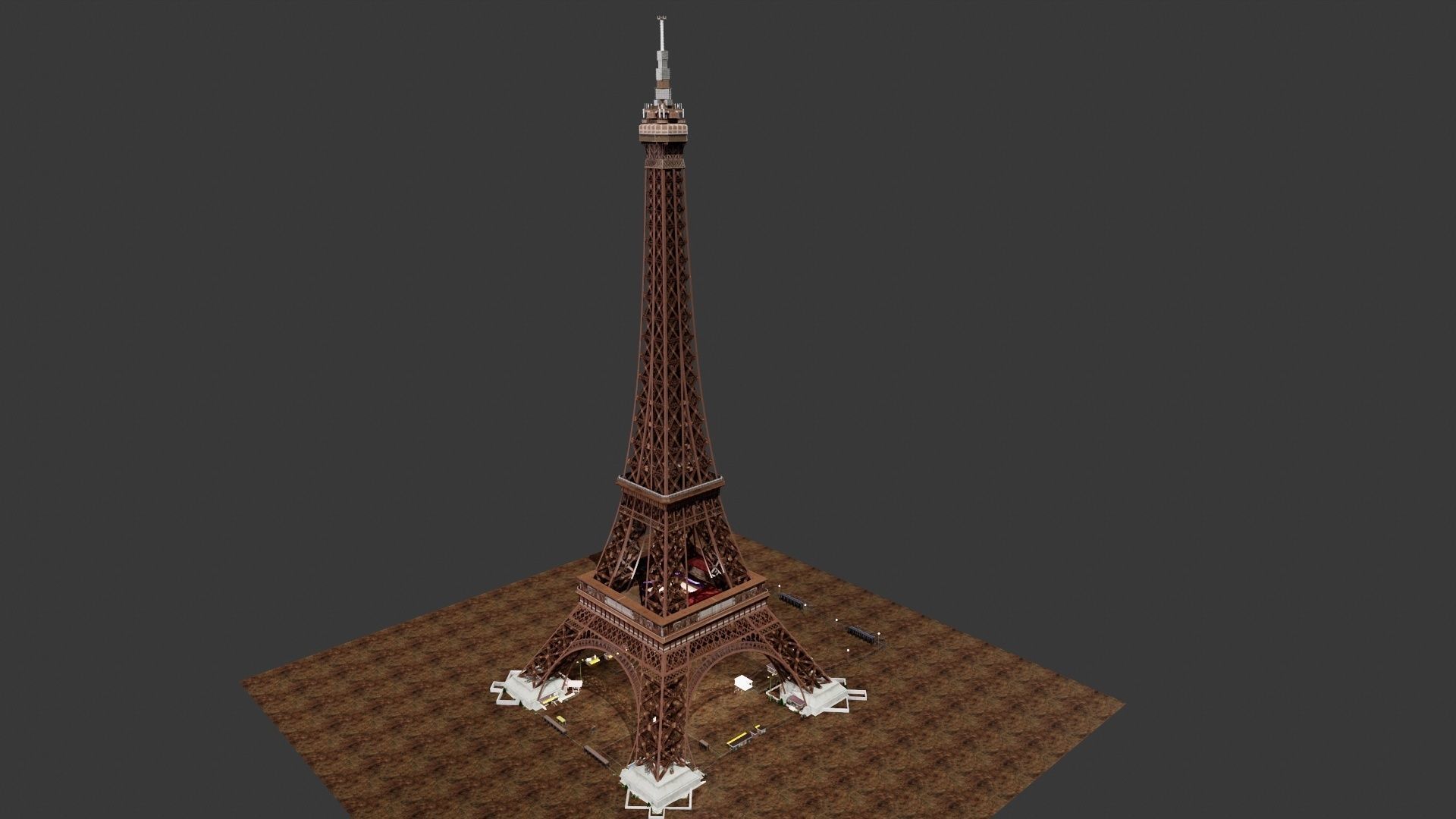 Eiffel Tower Low-poly 3D model_8