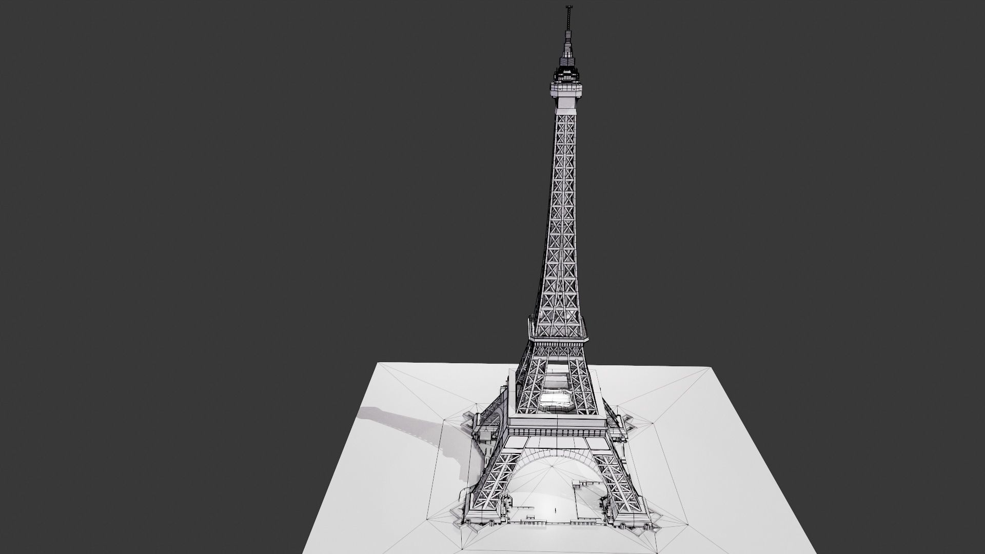 Eiffel Tower Low-poly 3D model_9