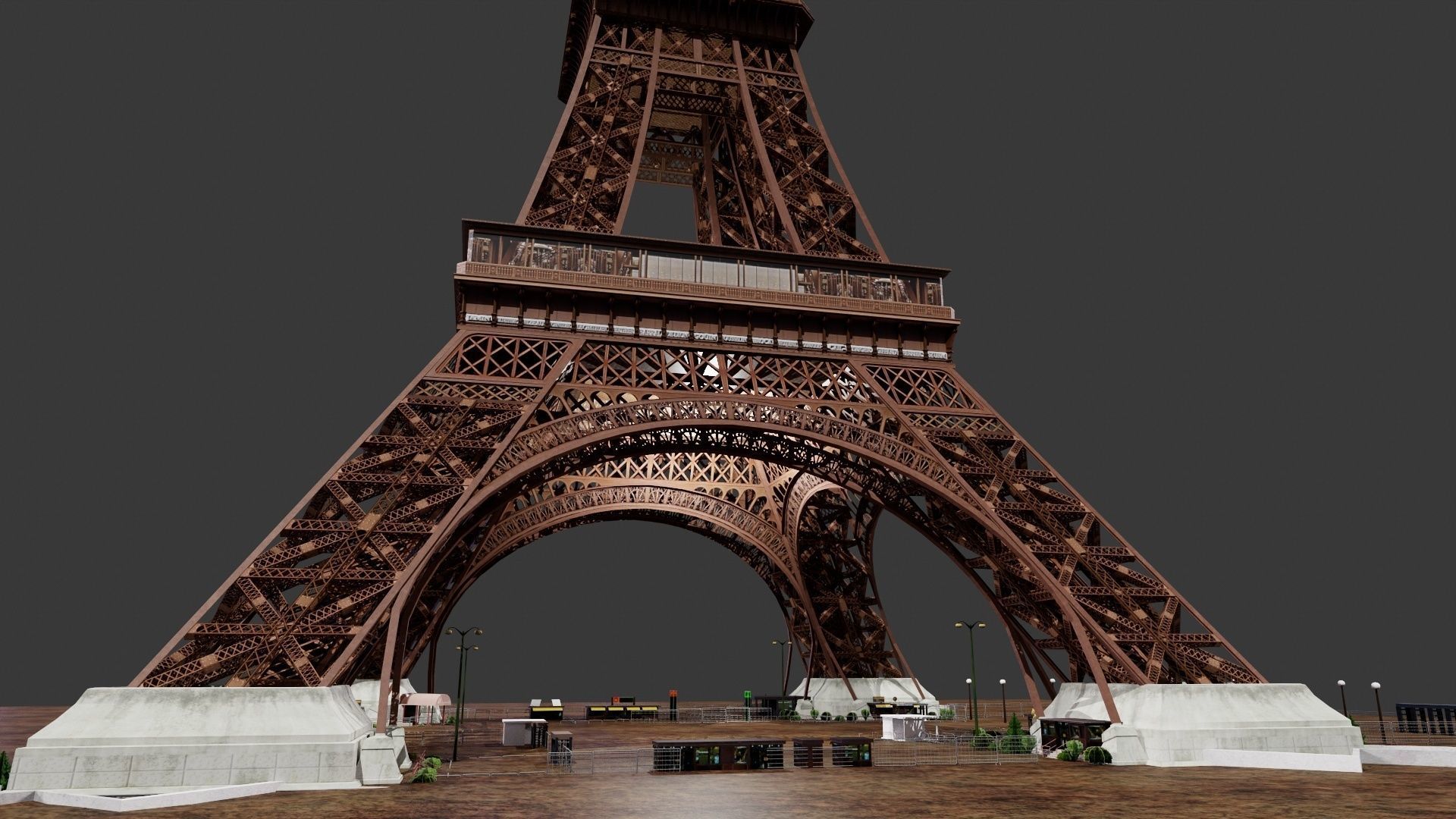 Eiffel Tower Low-poly 3D model_2