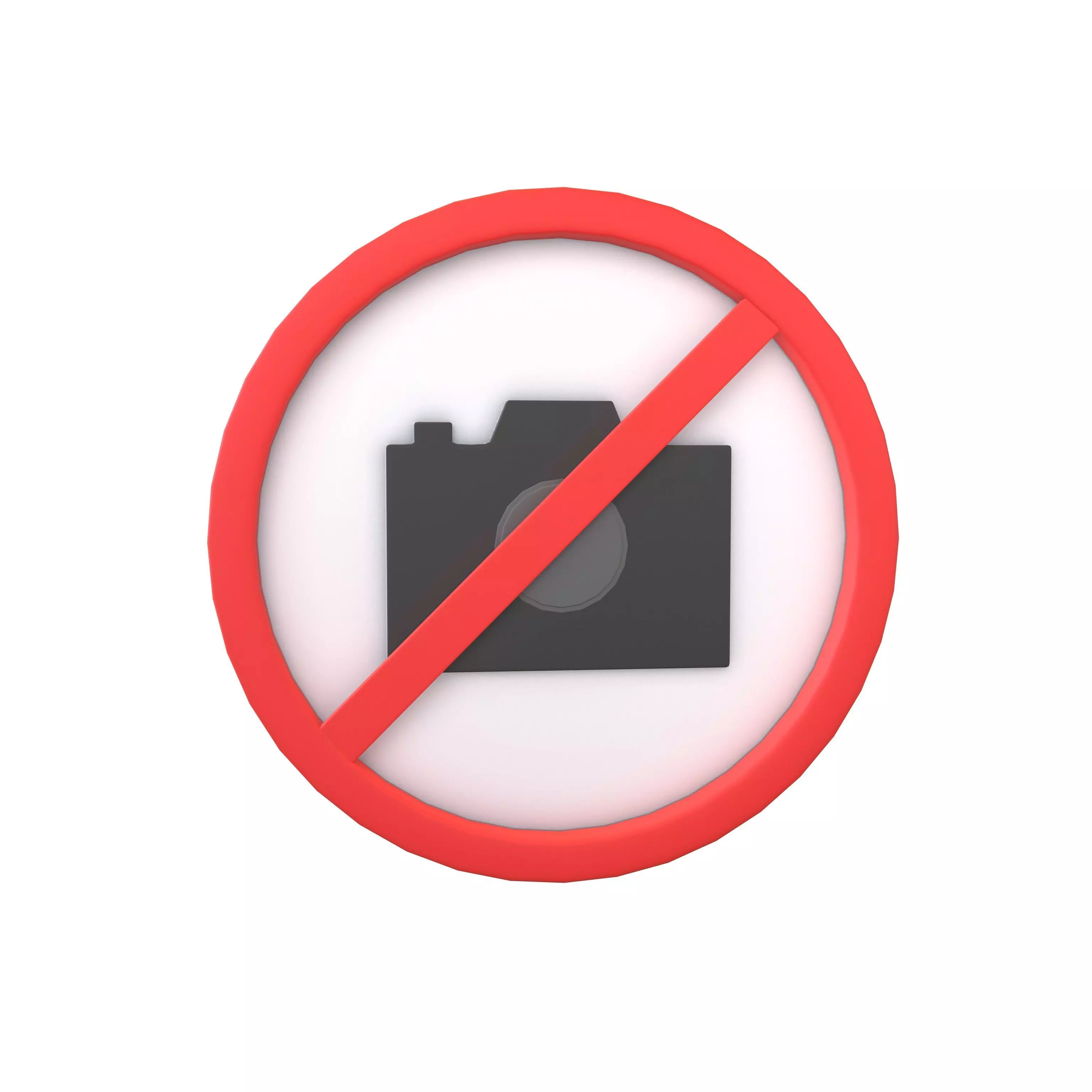 Prohibited Camera Symbol V1 001 Low-poly 3D model