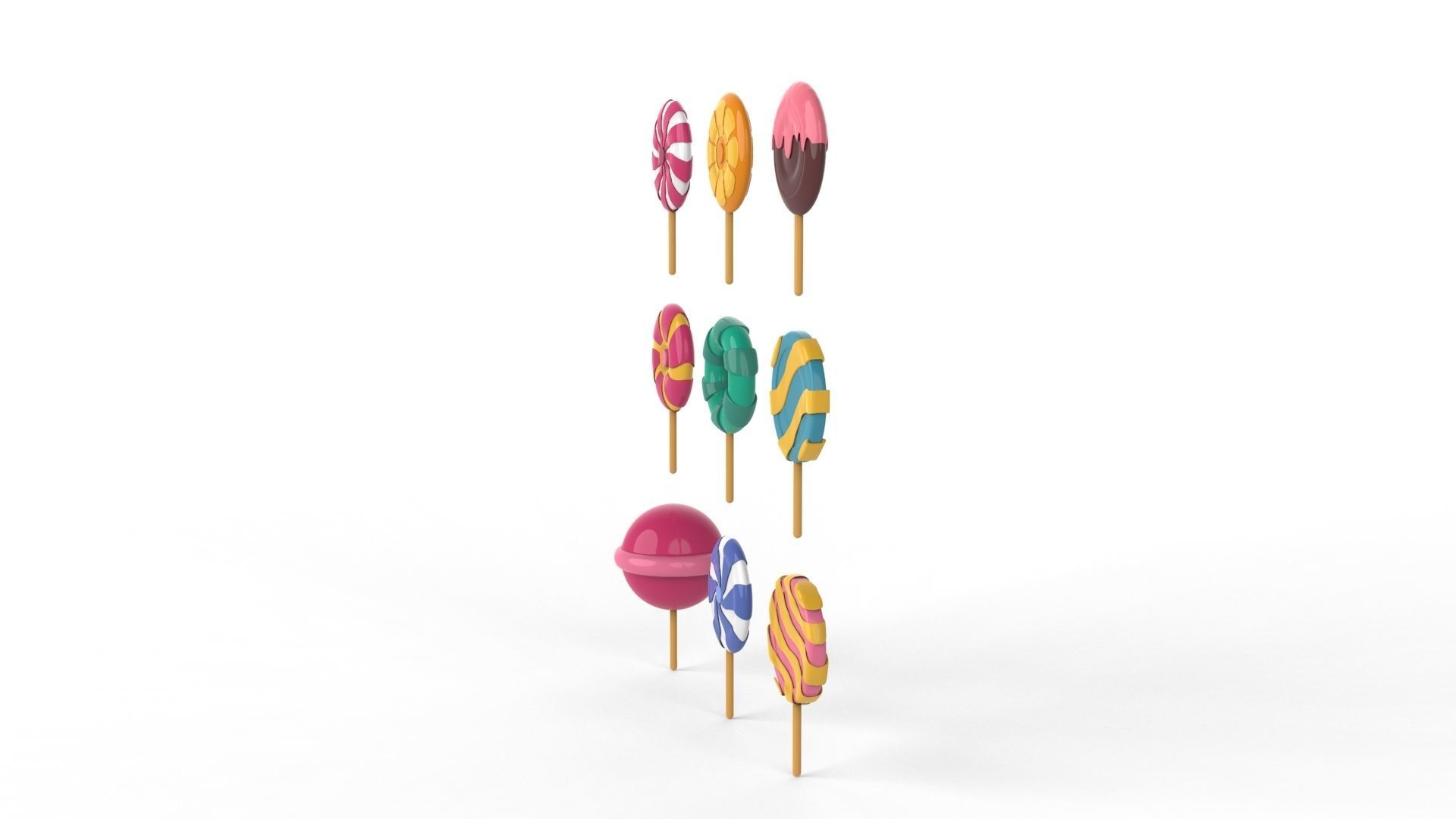 Candy Collection set of pins 1 3D model_4