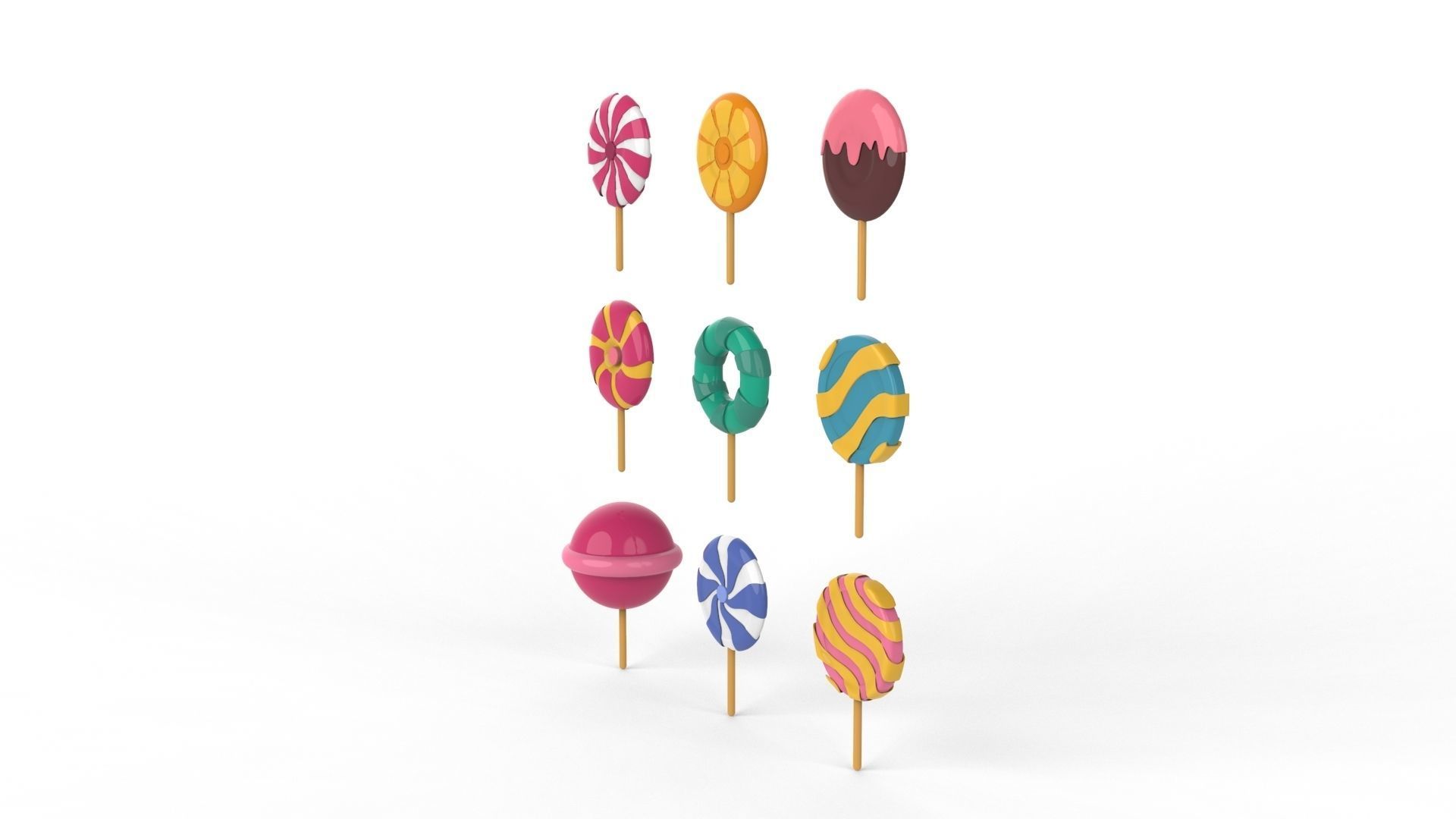 Candy Collection set of pins 1 3D model_3