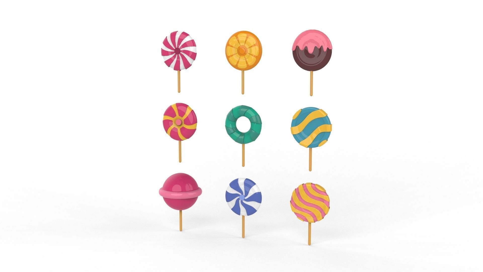 Candy Collection set of pins 1 3D model_1