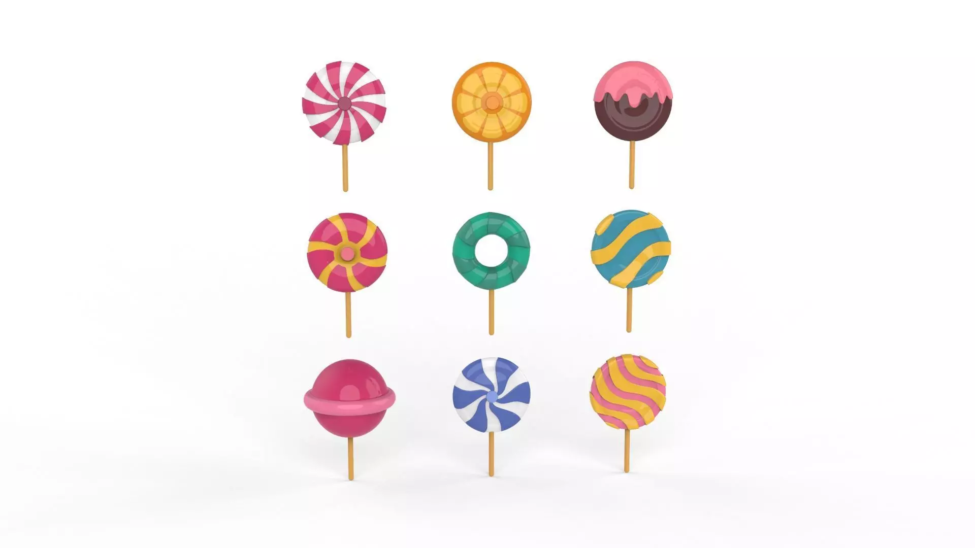 Candy Collection set of pins 1 3D model_0
