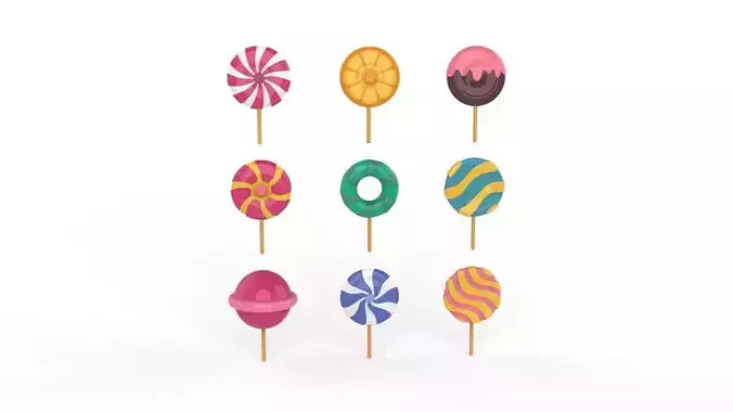 Candy Collection set of pins 1 3D model