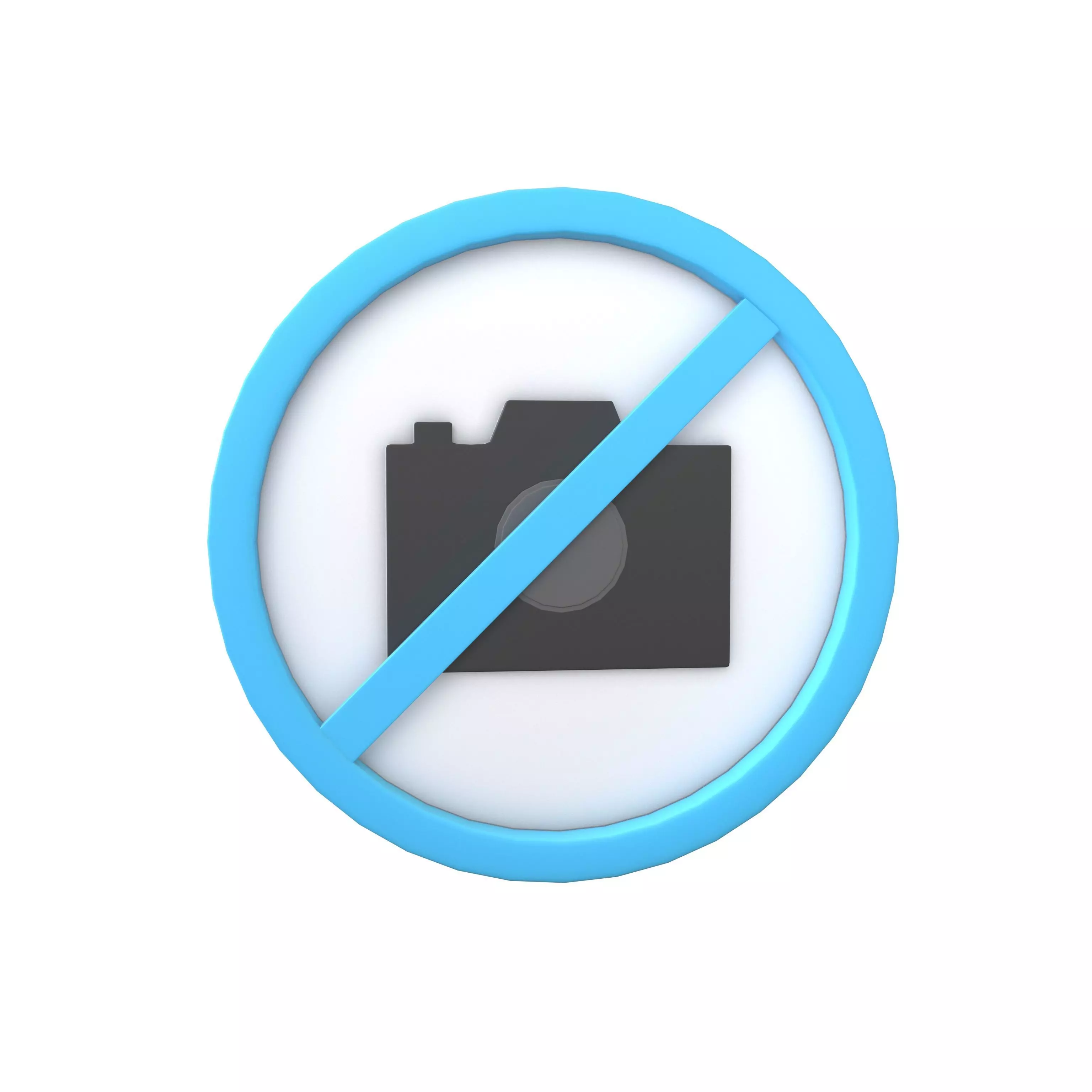 Prohibited Camera Symbol V1 003 Low-poly 3D model