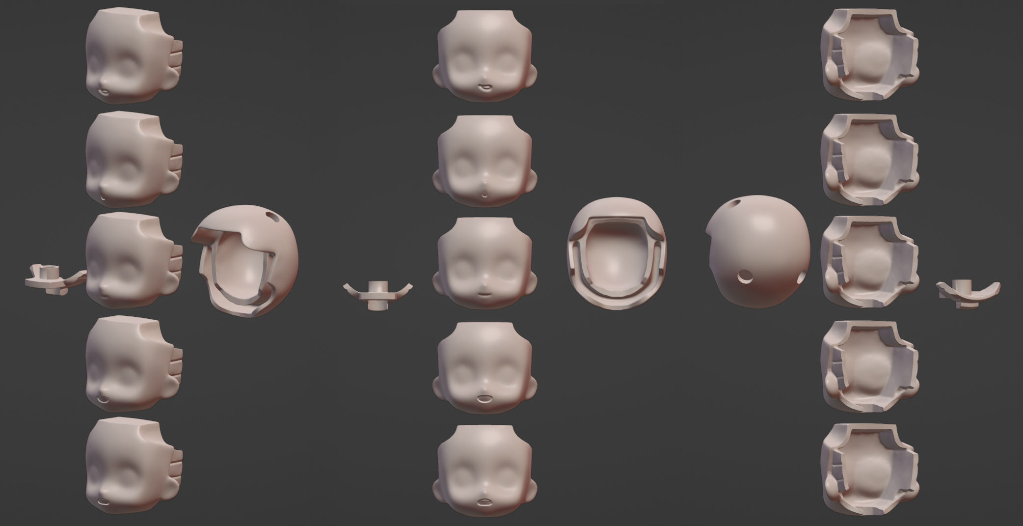 Nendoroid head  3D print model_5