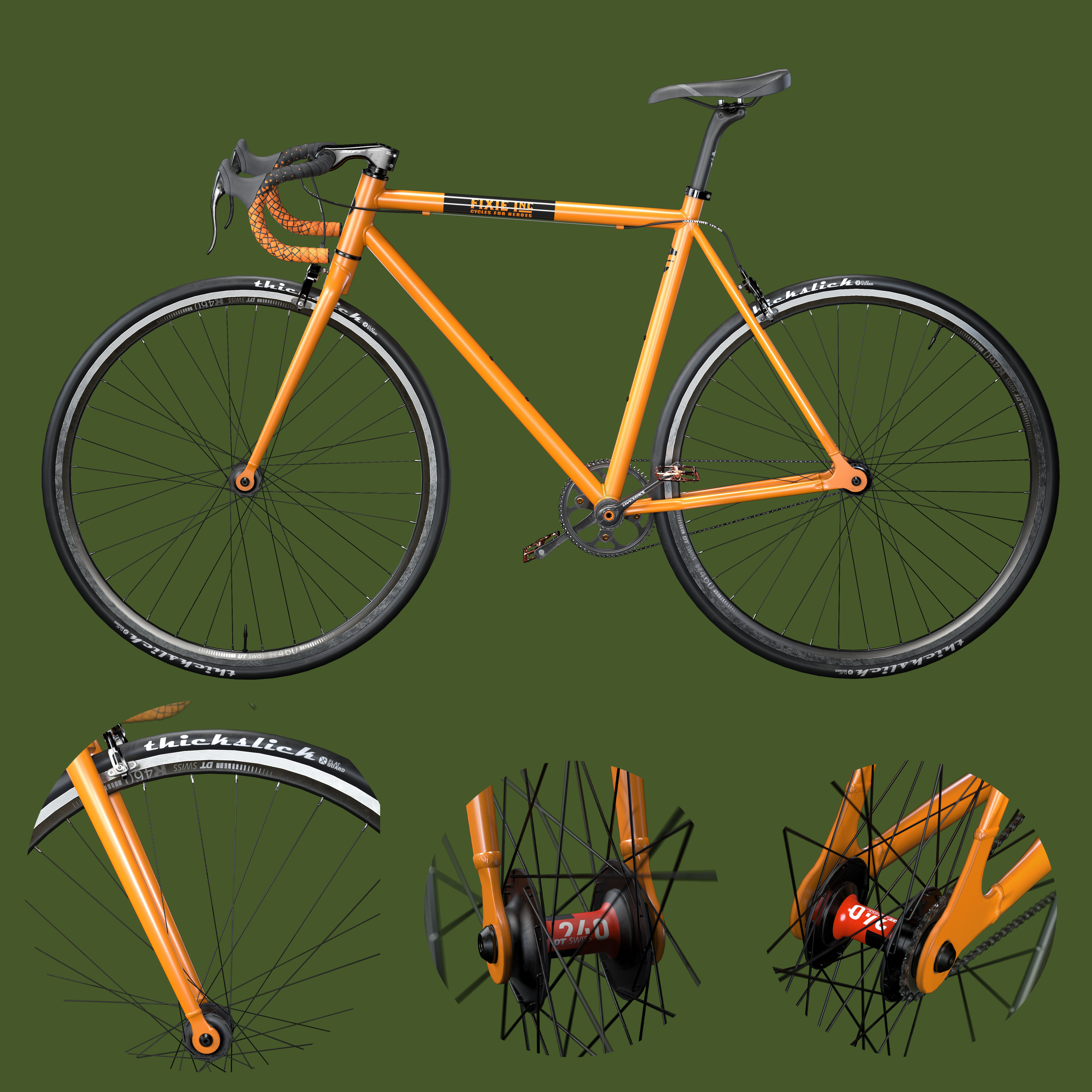Fixed bike 3D model_2