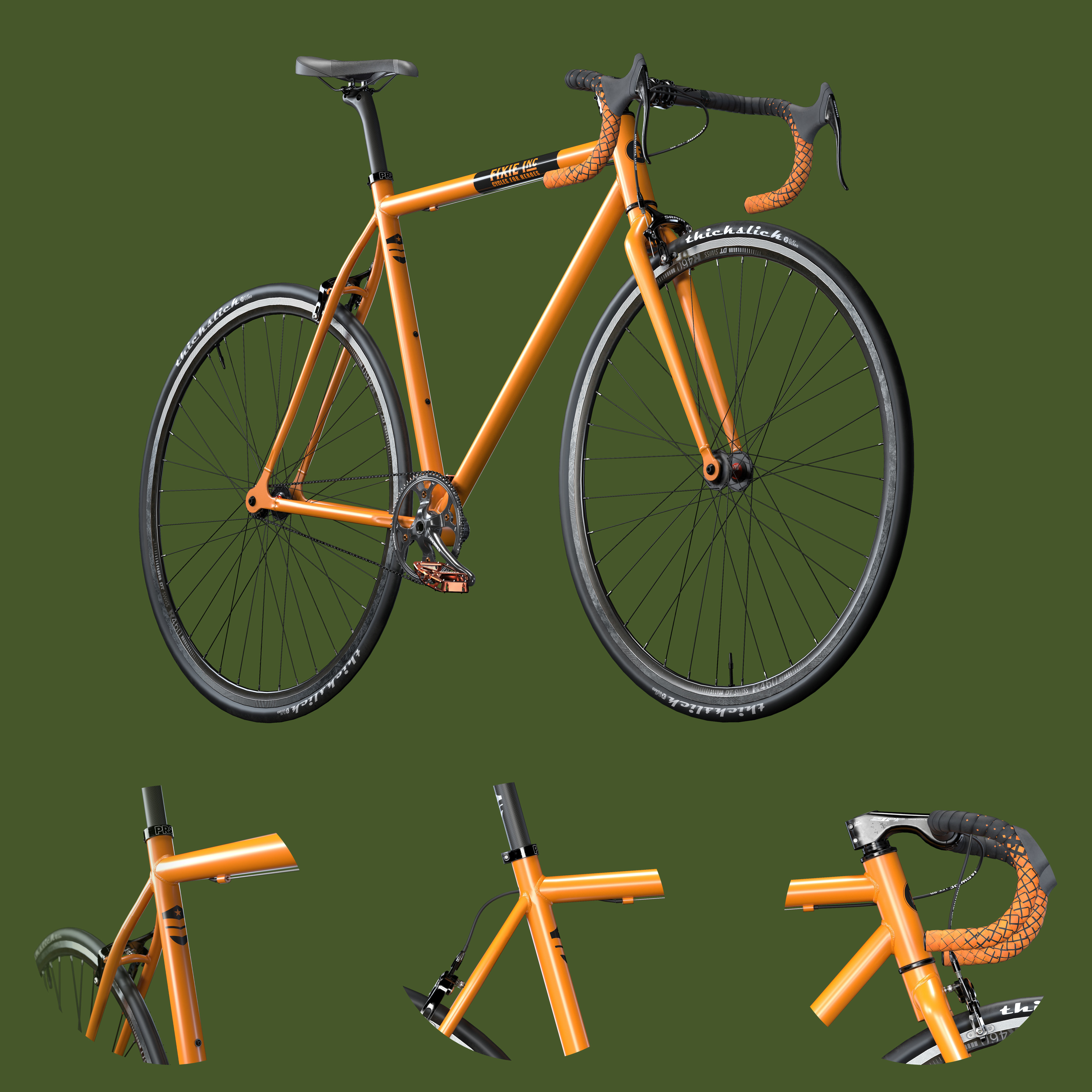 Fixed bike 3D model_4