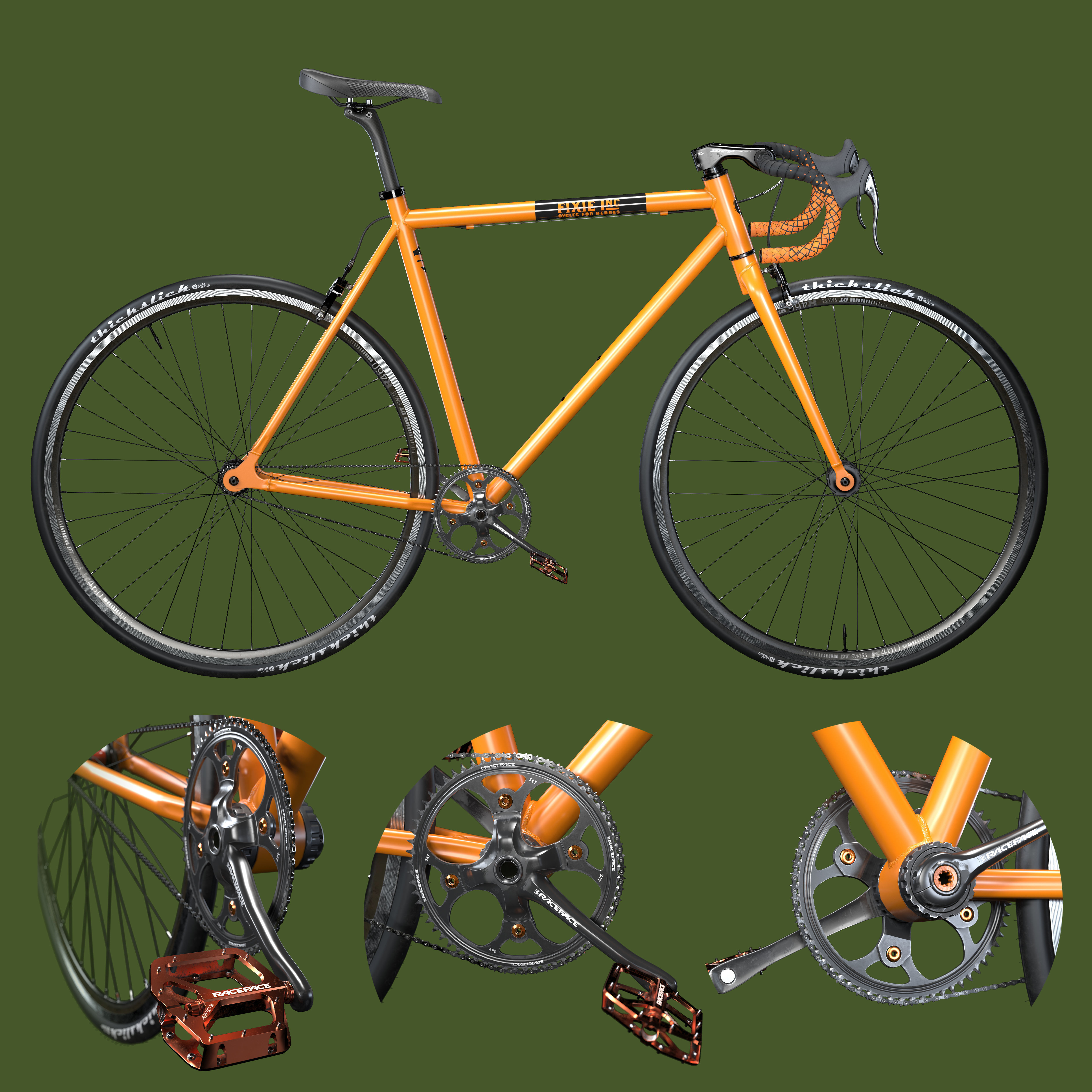 Fixed bike 3D model_1