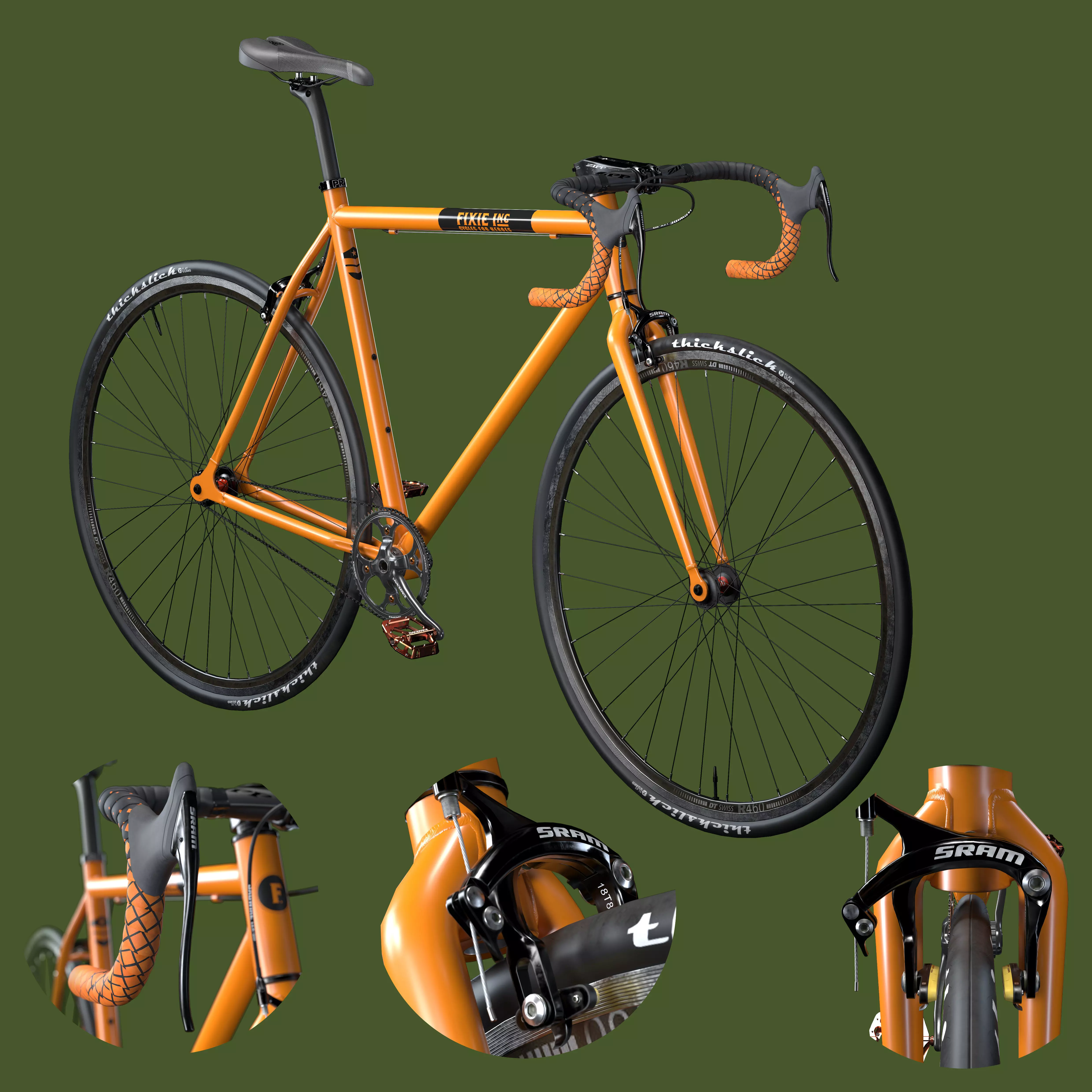 Fixed bike 3D model_0