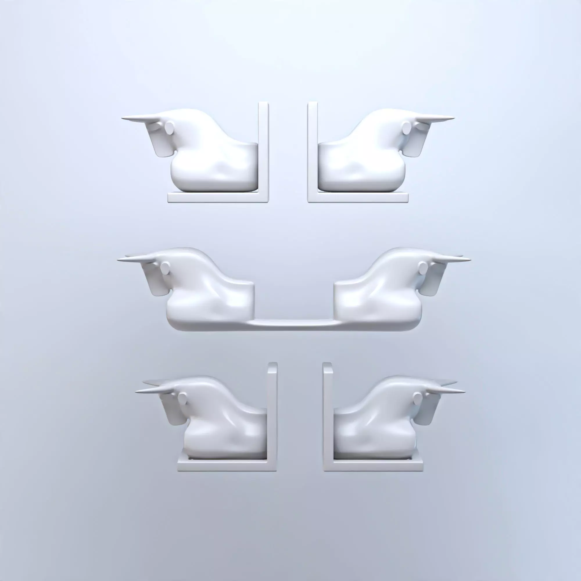 Cow bookends 3D print model