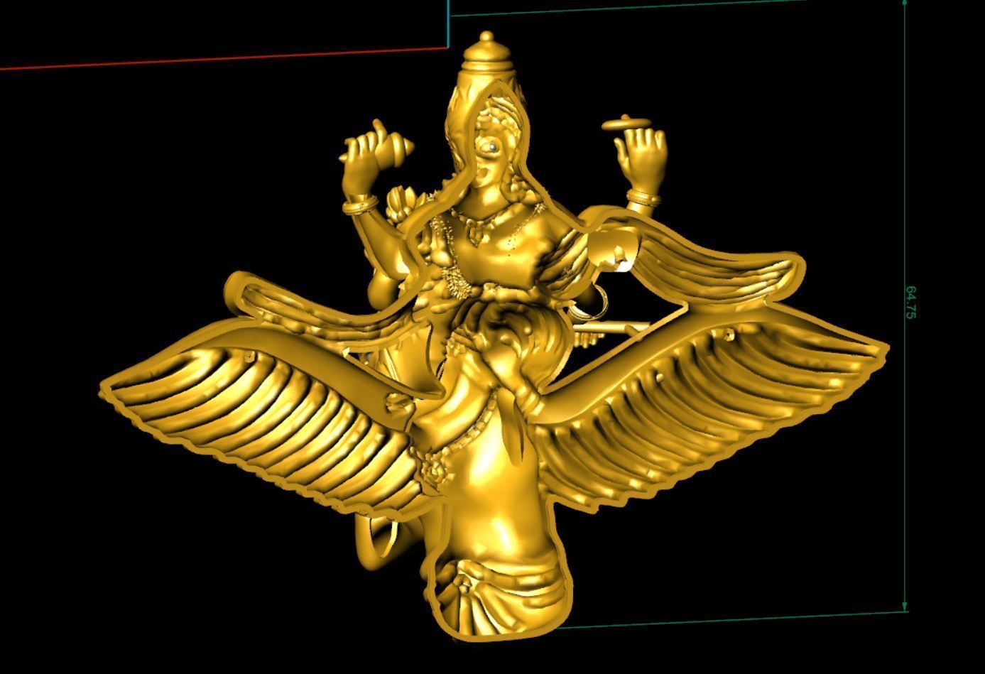 garuda pendent 3D print model 3D print model_2