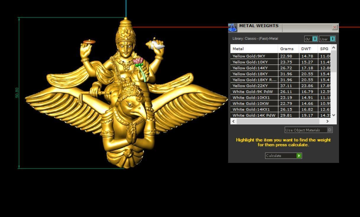 garuda pendent 3D print model 3D print model_5