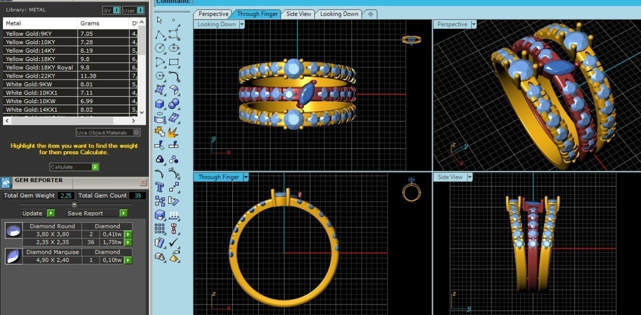 9 ring 3D print model_1
