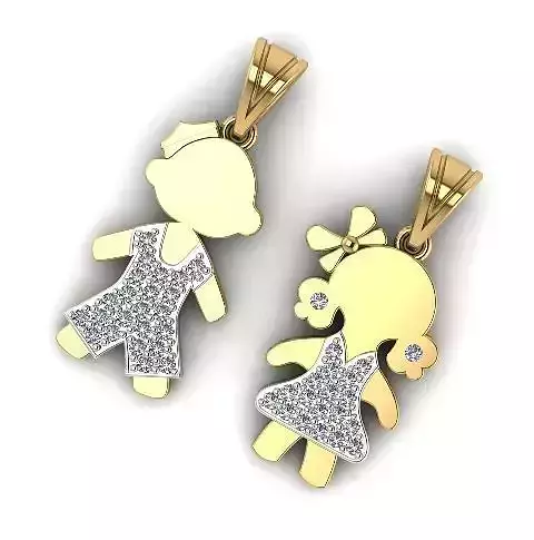 7 Girl boy pendant