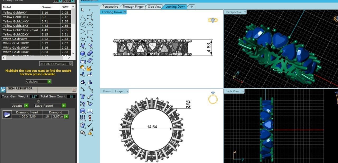 5 heart ring 3D print model_1