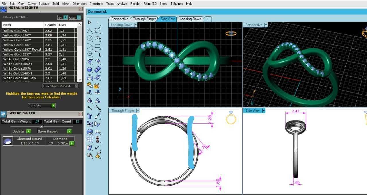 4 ring 3D print model_1