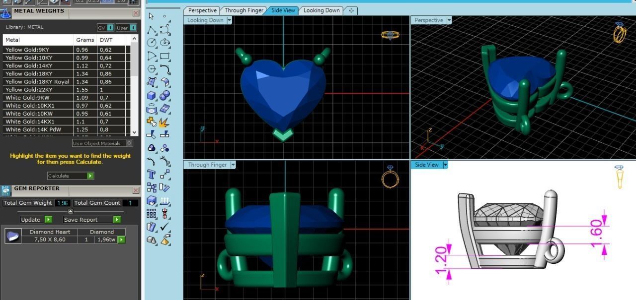 16 heart pandants 3D print model_1