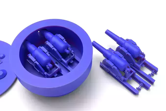 Turret Coles system RML gun 10-inch 18-ton 3D print model