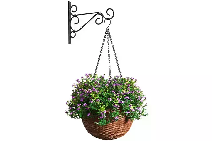 Hanging basket flowerpot rattan pot with flowers 