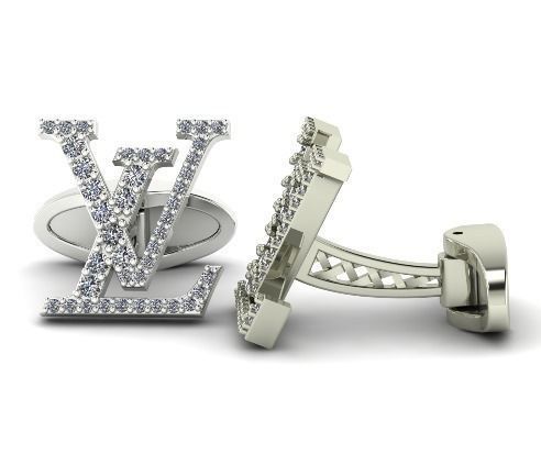 30 Louis Vuitton cufflink 3D print model_3