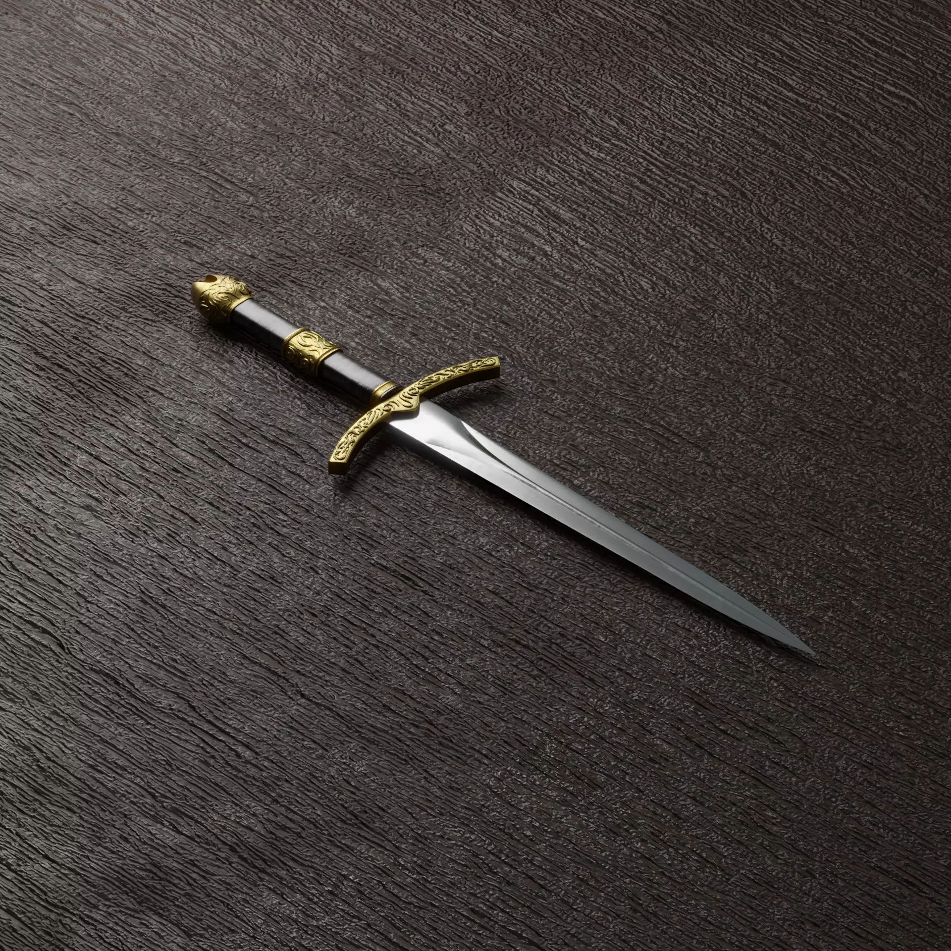 Medieval dagger 3D model_0