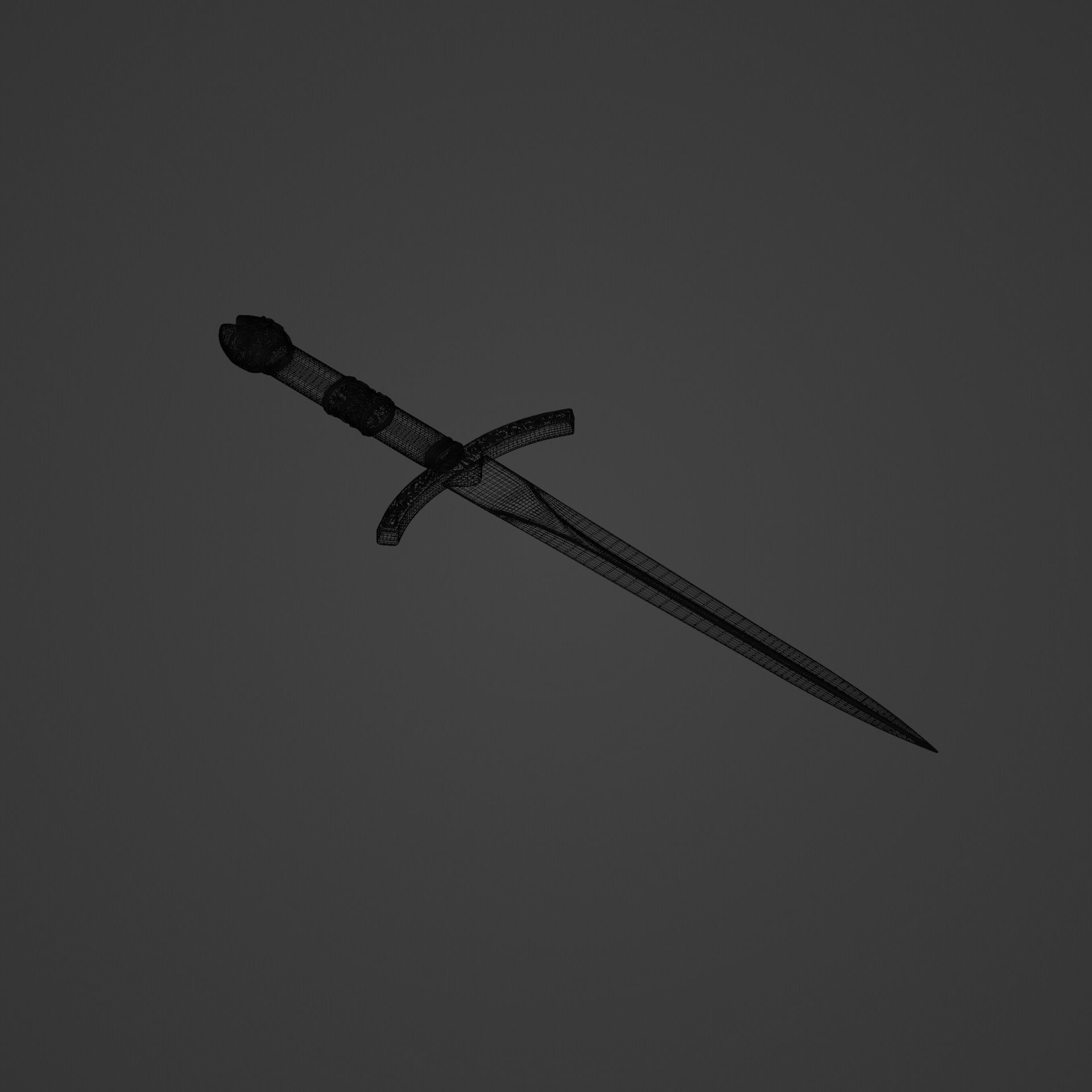 Medieval dagger 3D model_3