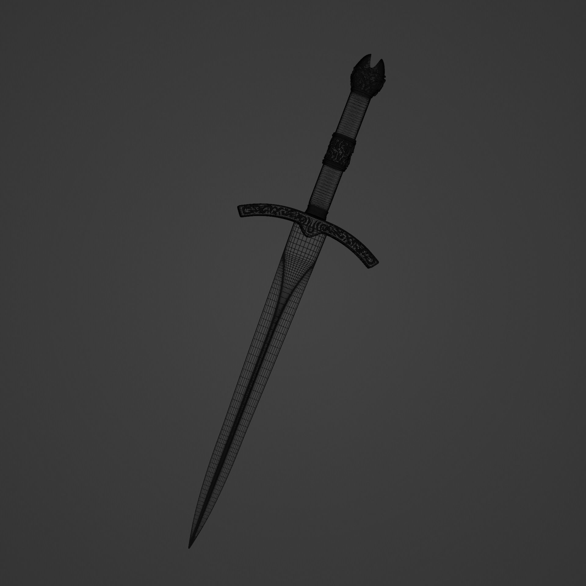 Medieval dagger 3D model_4