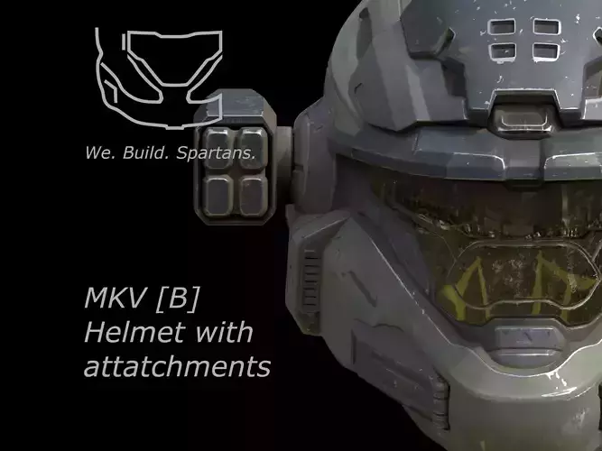 HALO MK V B helmet with attachments 3d print file