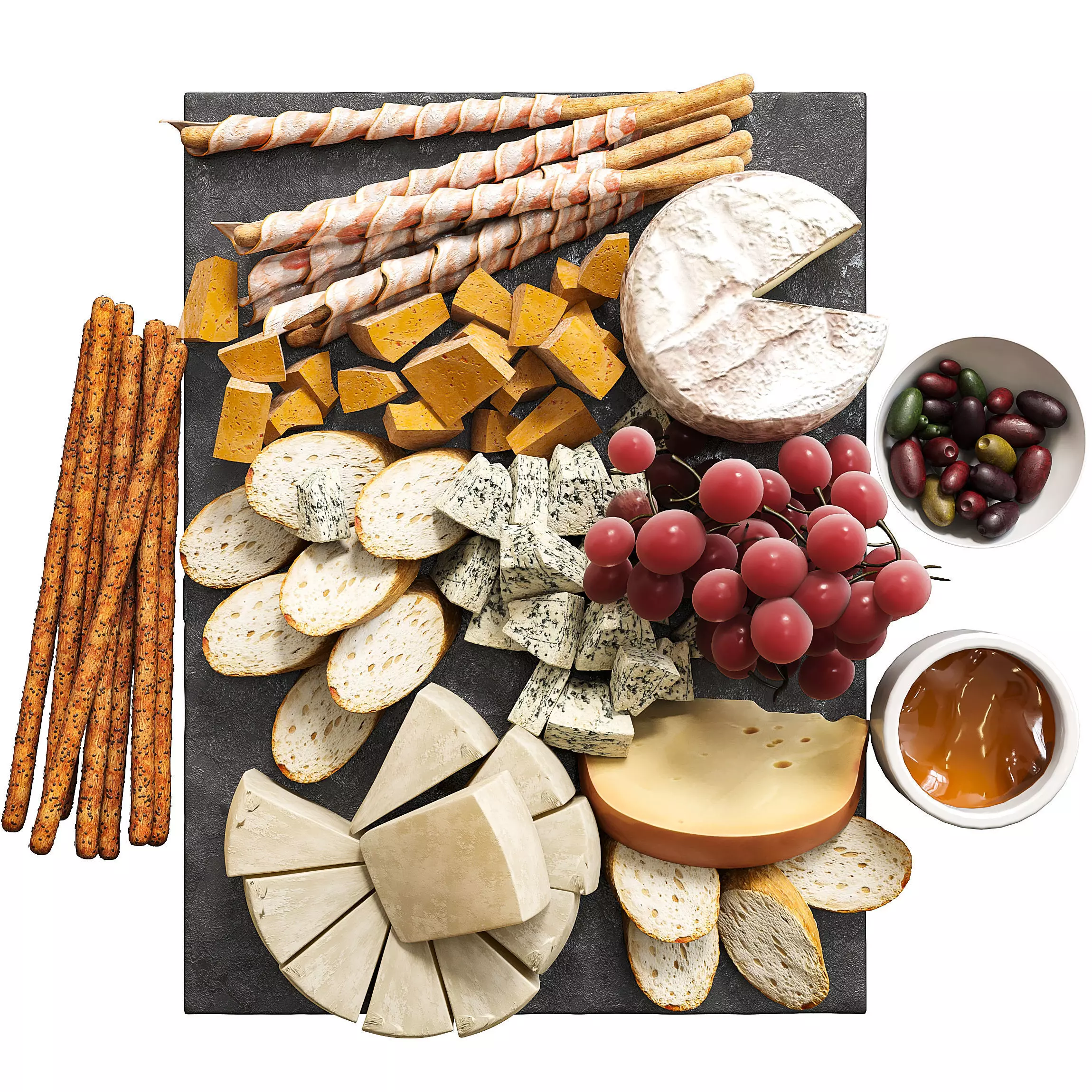 Cheese tray Blue cheese 3D model