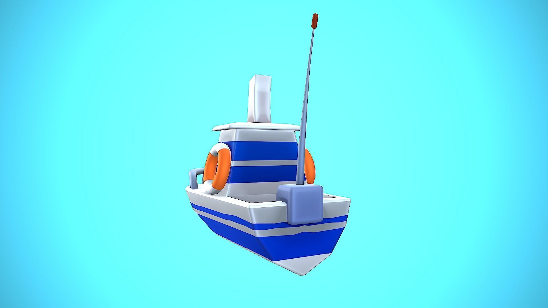 SHIP TOY CARTOON STYLIZED Low-poly 3D model_8