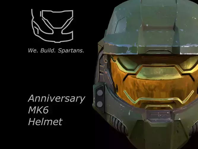 HALO Anniversary MK VI helmet 3d print file 3D print model