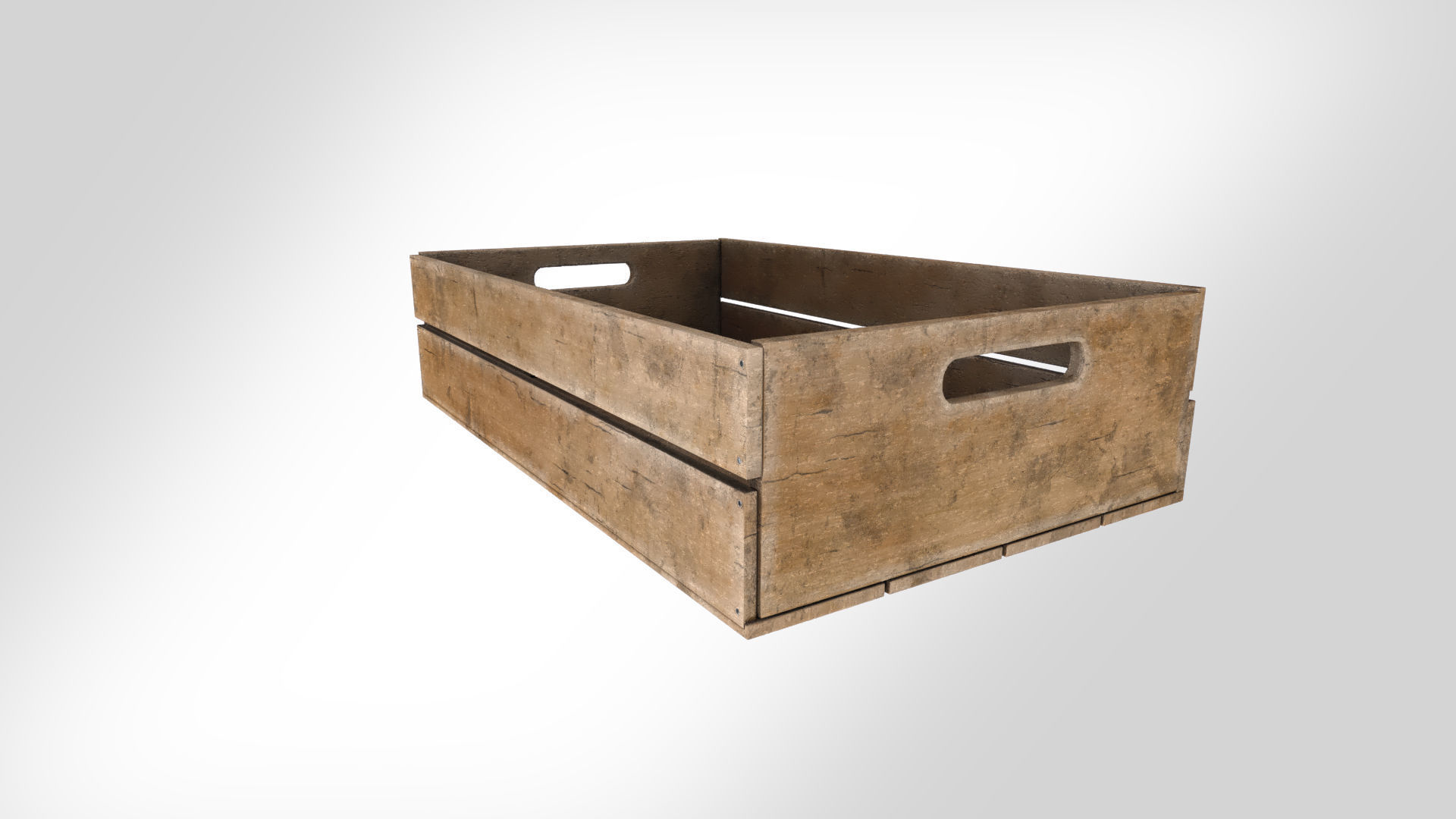 Wooden Crate T3 Low-poly 3D model_1