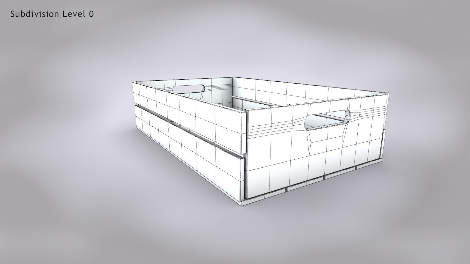 Wooden Crate T3 Low-poly 3D model_10