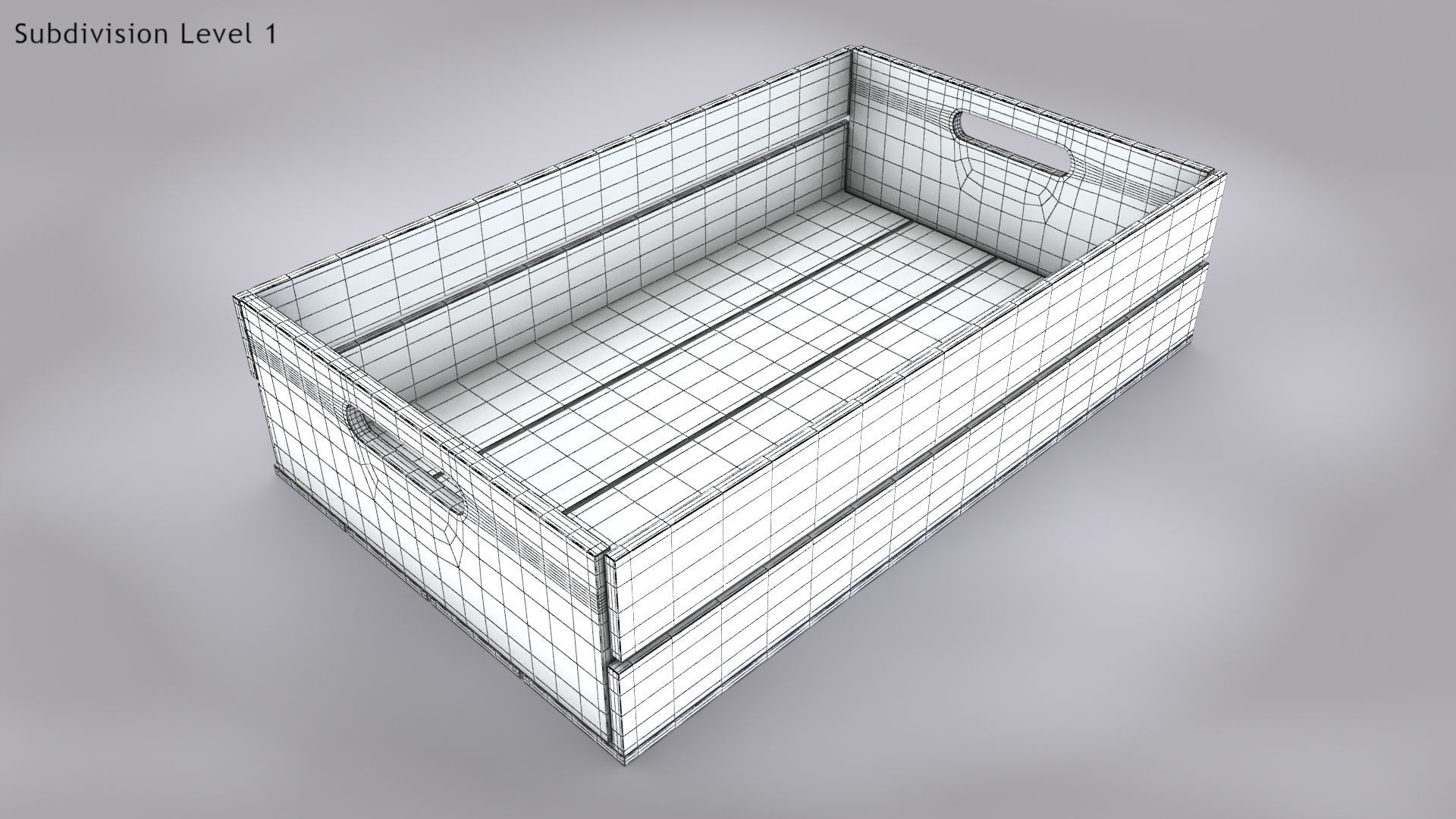 Wooden Crate T3 Low-poly 3D model_21