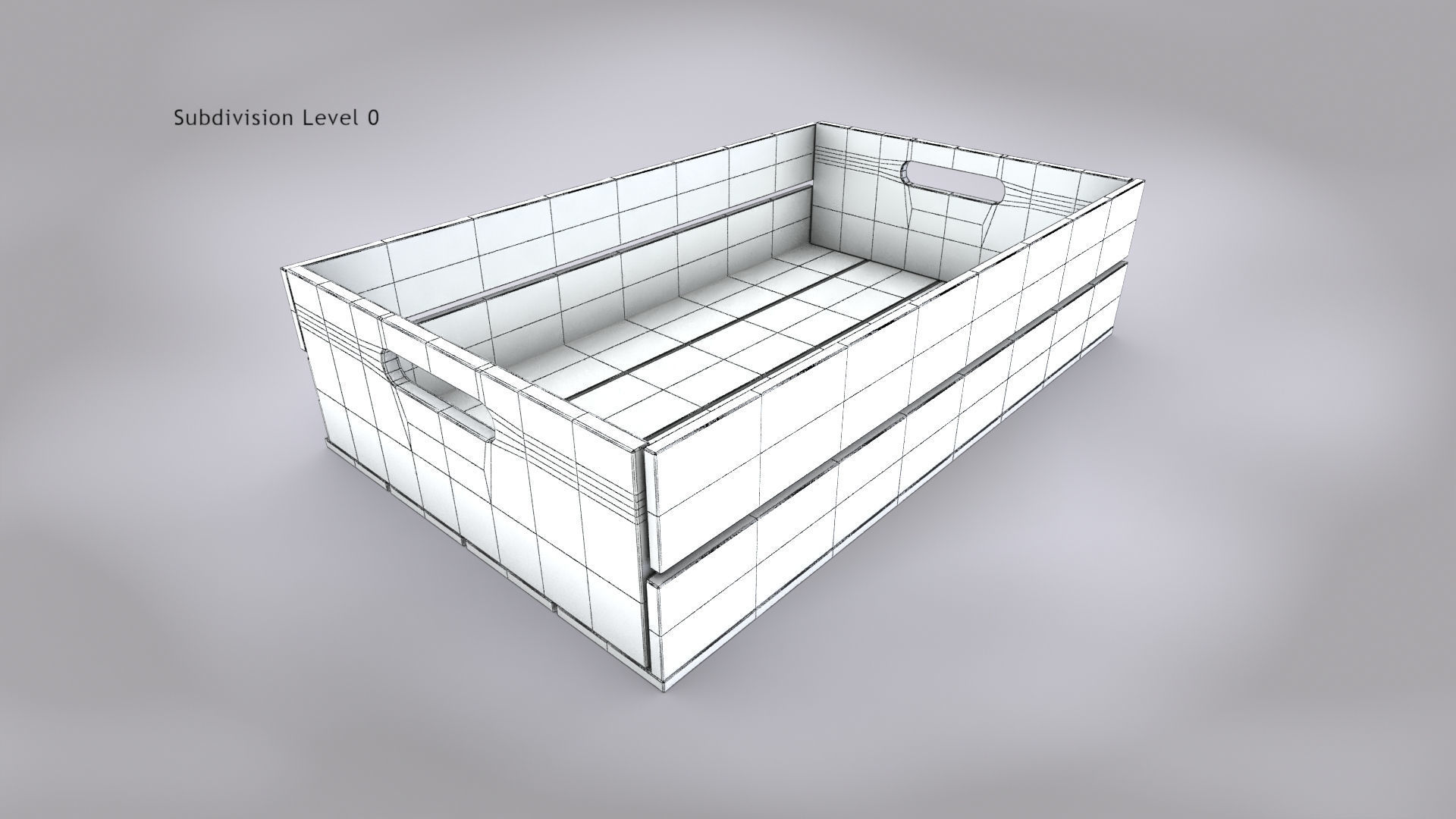 Wooden Crate T3 Low-poly 3D model_14