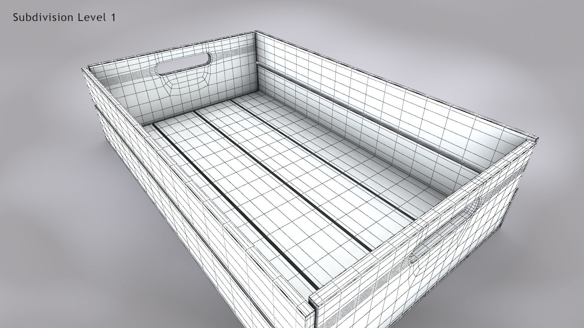 Wooden Crate T3 Low-poly 3D model_20