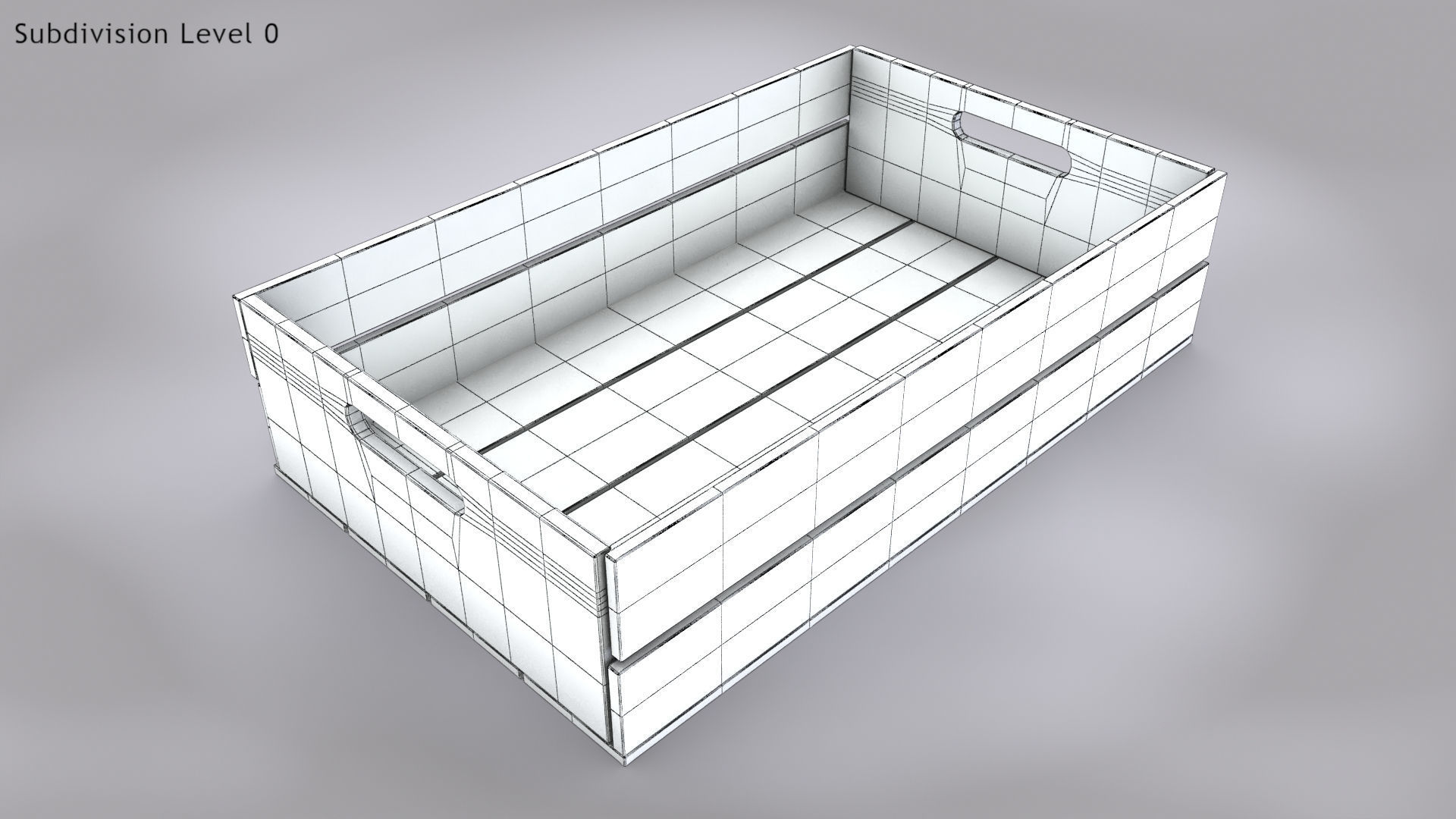 Wooden Crate T3 Low-poly 3D model_15