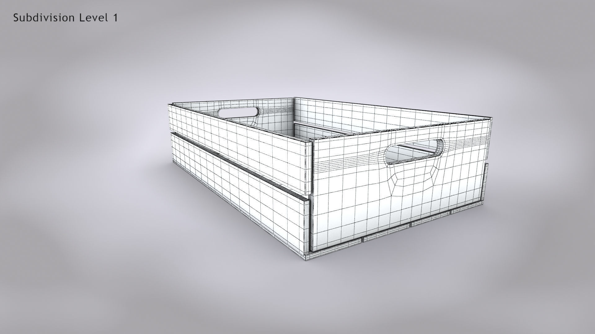 Wooden Crate T3 Low-poly 3D model_11