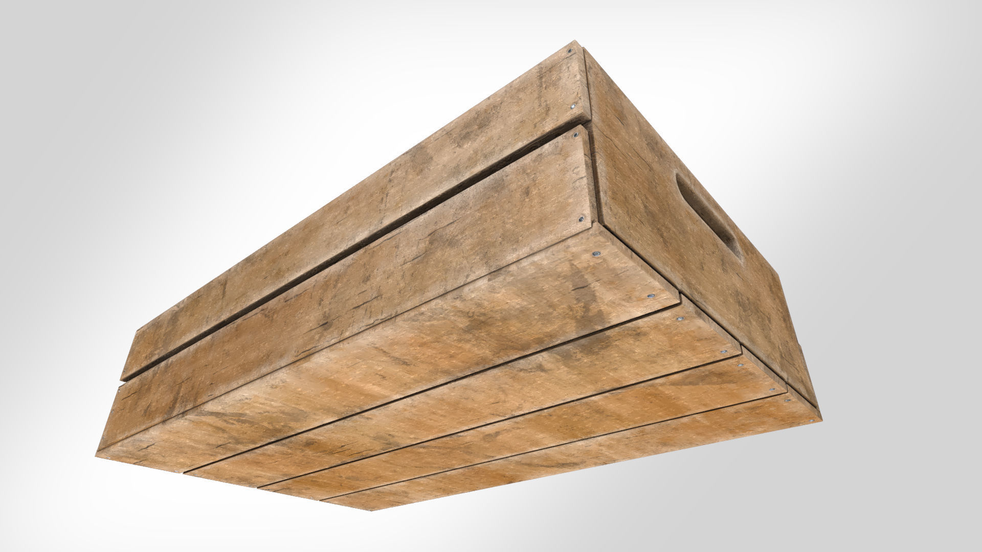 Wooden Crate T3 Low-poly 3D model_7