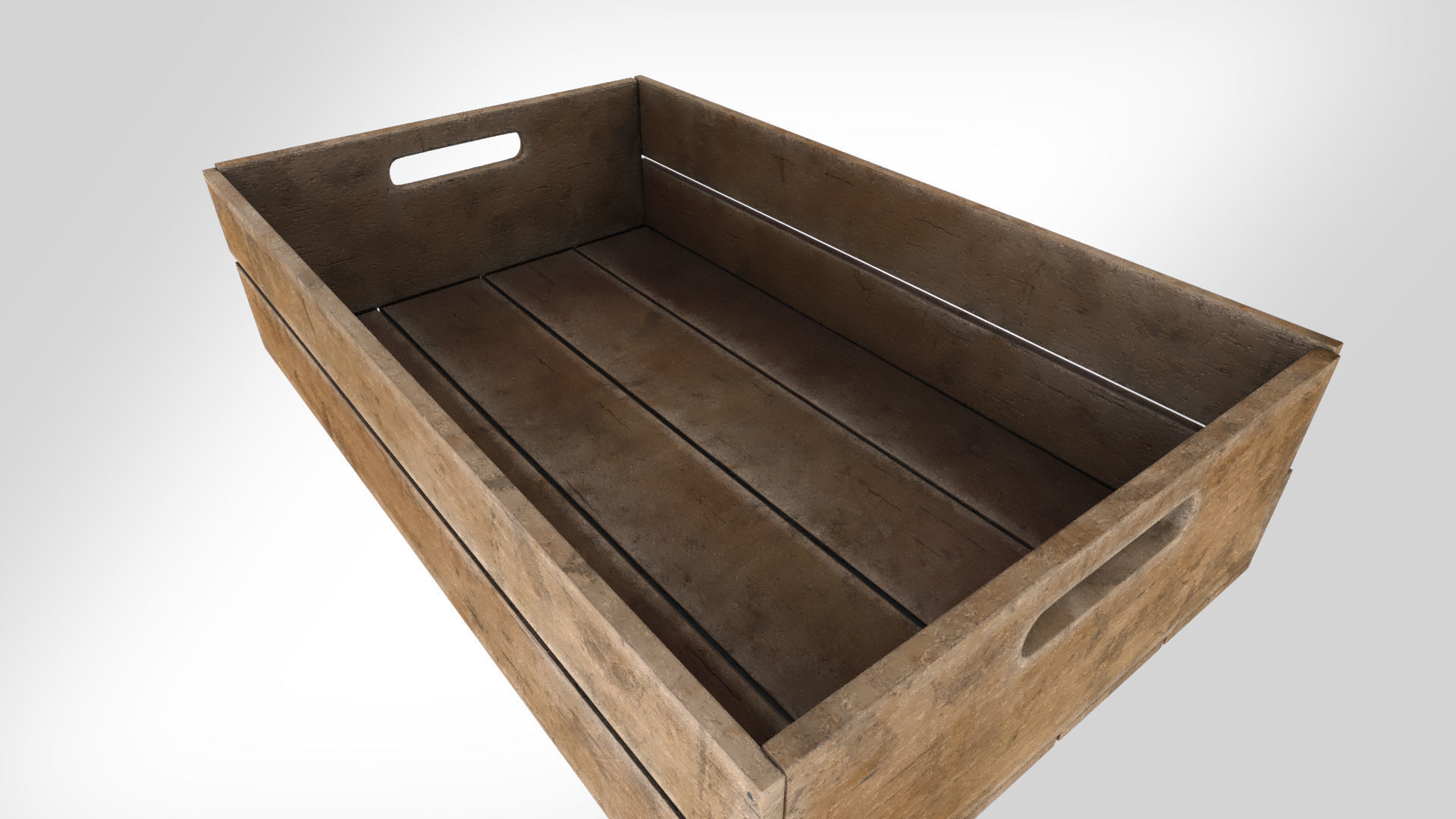 Wooden Crate T3 Low-poly 3D model_3